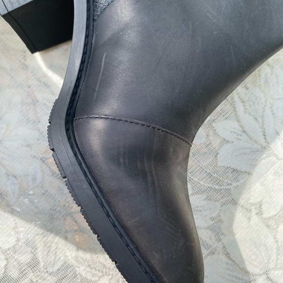 Clarks Collection Leather Heeled Ankle Boots “Scene Zip” Black 10 Wide - Picture 6 of 9